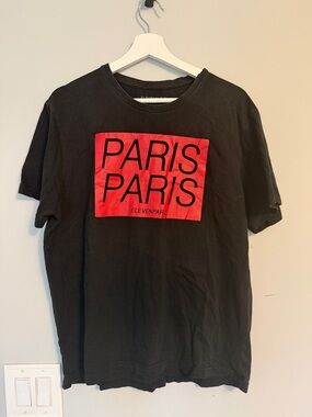 Eleven Paris Black Tee with Red PARIS Graphic